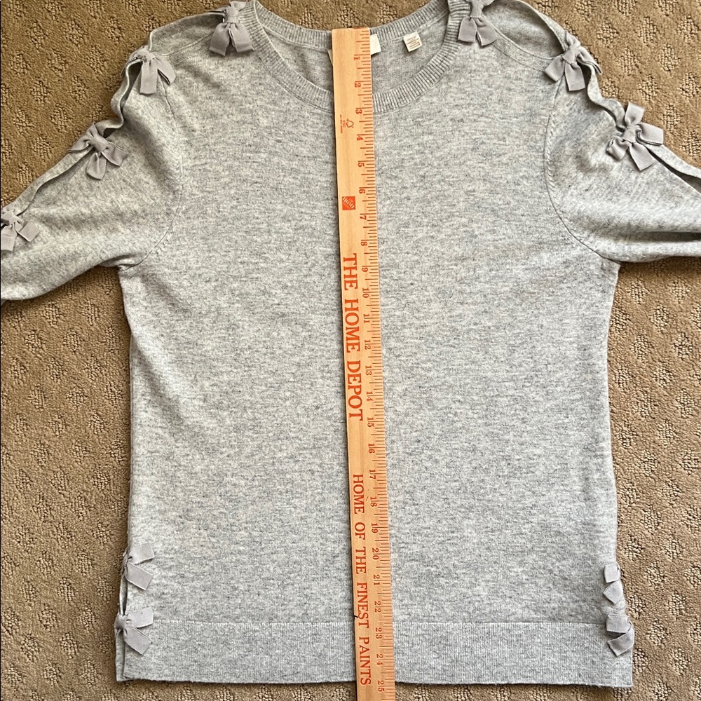 Ted Baker Light Gray Sweater with Bow Sleeve Detail - Picture 9 of 10